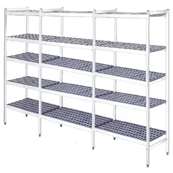 EURAST - Metallregal mit duraluminium-beinen 5 ebenen - 3407x370x1700 mm - 34073500