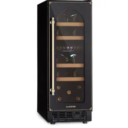 Vinovilla Victoria 17 Duo Weinkühlschrank   2 Kühlzonen   Touch   17 Flaschen   4 Regale Schwarz/Antik-Gold-Metallic