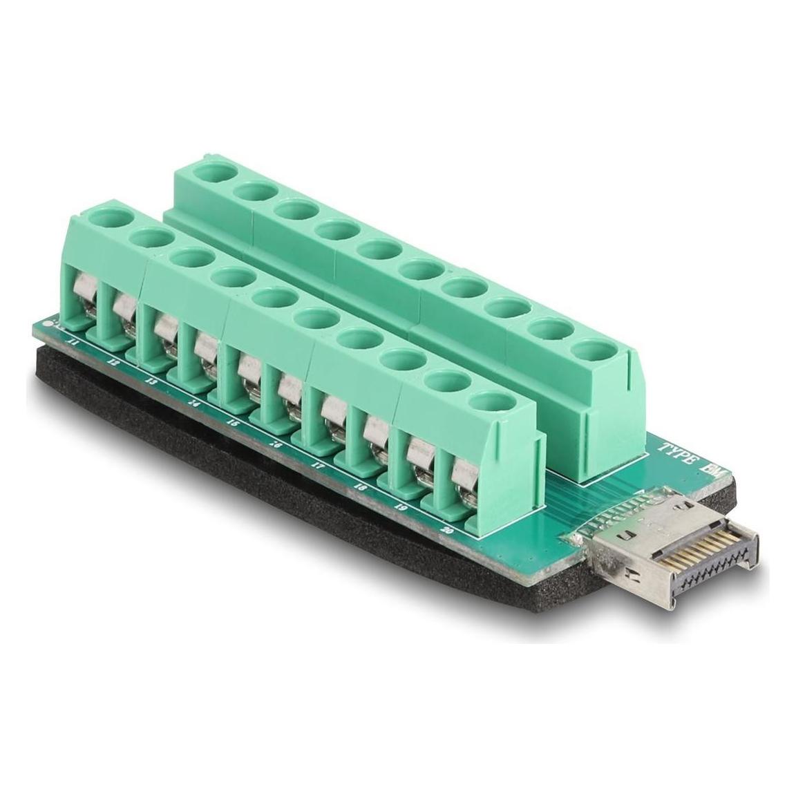 Delock USB Typ-E Key A Stecker zu Termin (USB 3.2 Gen 2) (67188)