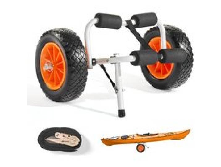 VEVOR Kajakwagen, 90 kg, faltbarer Kanuwagen mit 25,4 cm Vollgummireifen & 1 Ratschengurt, Bootswagen zum Transportieren von Kajaks, Kanus, Paddleboards, Jon-Booten, 620x350x325 mm