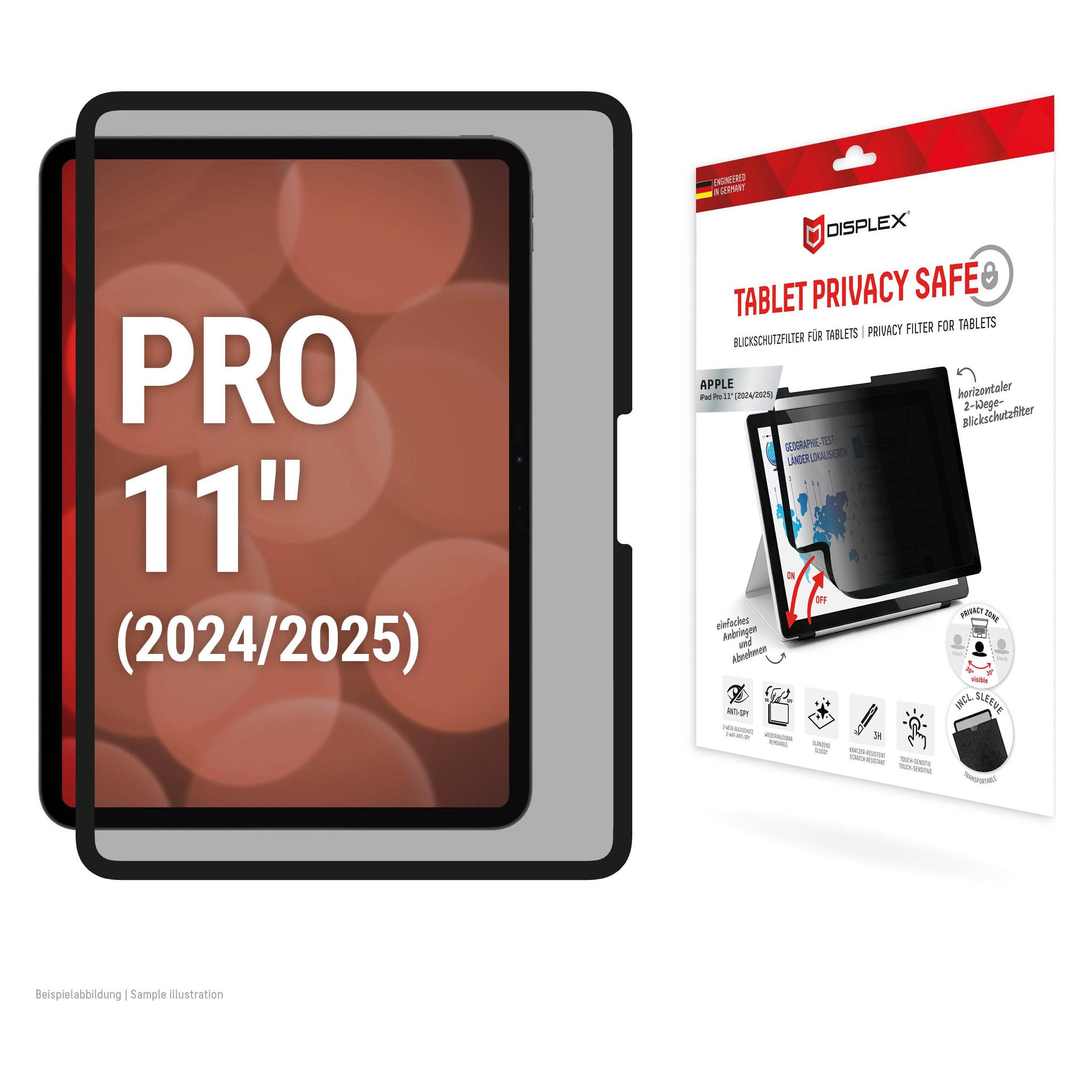 Displex Tablet Privacy Safe, Tablet Blickschutzfolie (1 Stk., Apple iPad Pro 11 2024) (01984)