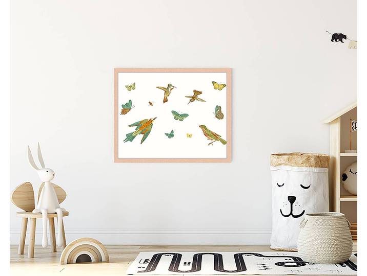 Bild Exotic Plants and Birds 43 x 53cm Multicolor