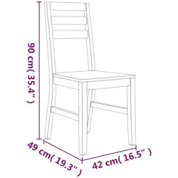 vidaXL Esszimmerstühle Akazien-Massivholz : Größe - 4 Stk.