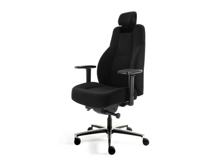 Steelboxx Drehstuhl Schwerlast Büro-Drehstuhl 24/7 mit Lordosenstütze bis 200kg (1), Büro-Drehstuhl 24/7
