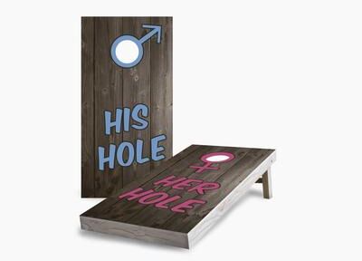 Skip's Garage Her Hole His Hole Regulation 2x4 Cornhole Game Set