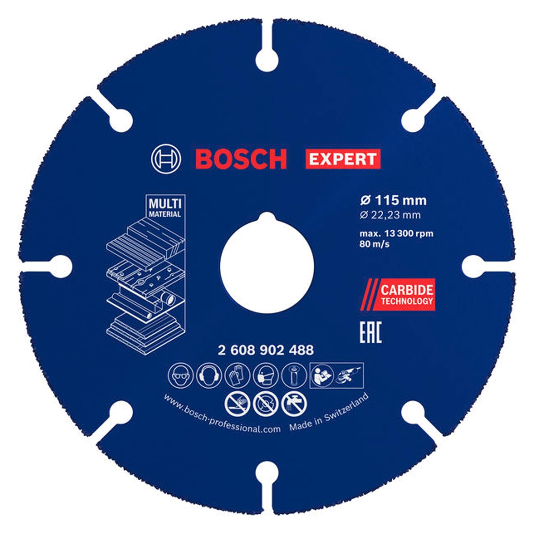 Bosch Professional Zubehör EXPERT Carbide Multi Wheel Trennscheibe, 115x22,23 mm (2608902488)