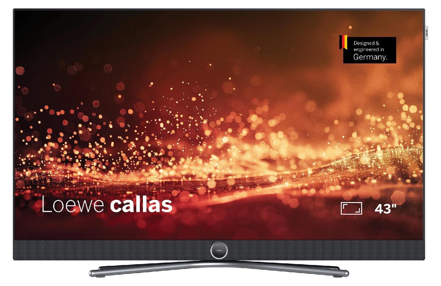 Loewe callas 43 Fernseher, 43 Zoll, Entwickelt in Deutschland, LED Display, HDR10, Dolby Atmos, Smart TV, Full HD, Integrierte Soundbar, HDMI und USB