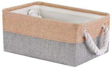 Unique Collapsible Storage Basket Bin With Handle, Fabric Storage Cube