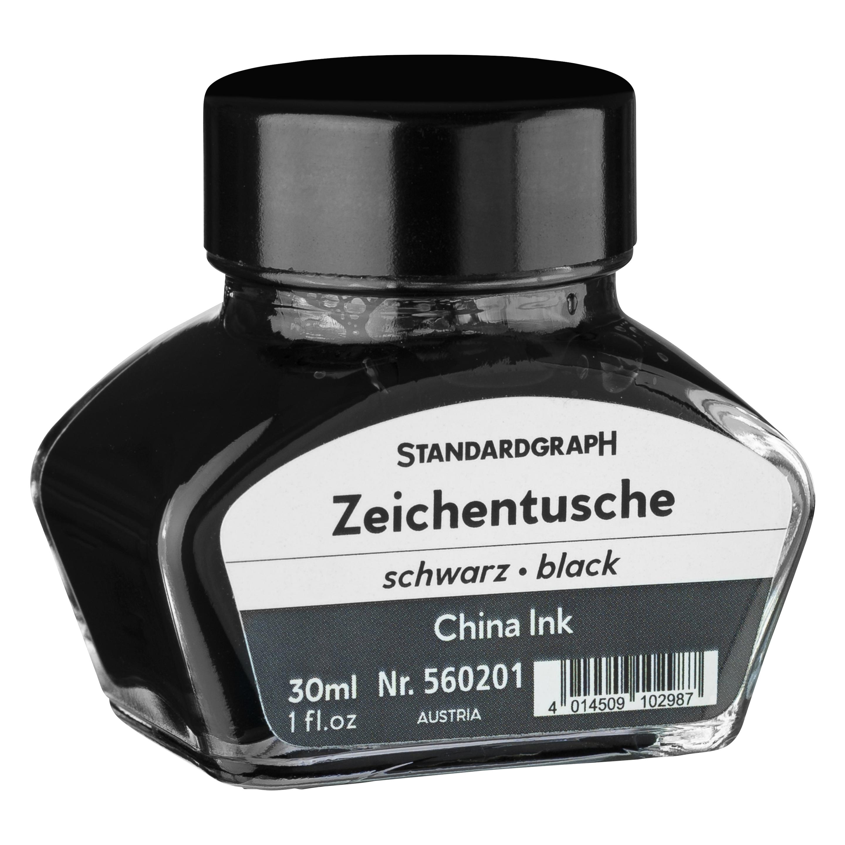 Standardgraph Tusche in 30 ml Glas, schwarz (Schwarz, 1 Stk.) (560201-SG)