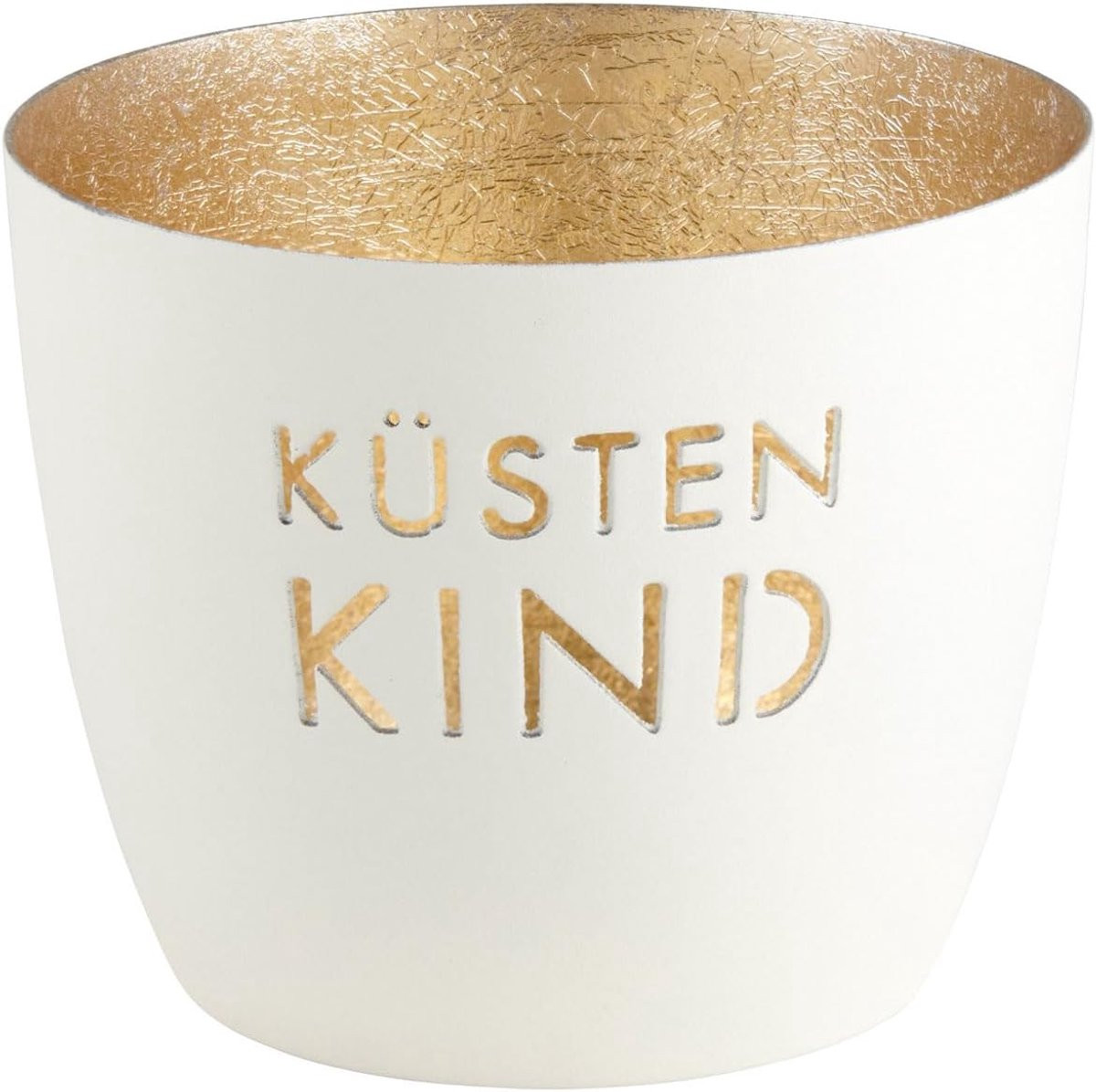 Windlicht Madras Lantaarn Kustkind Dessin Wit Goud Hoogte: 85 cm