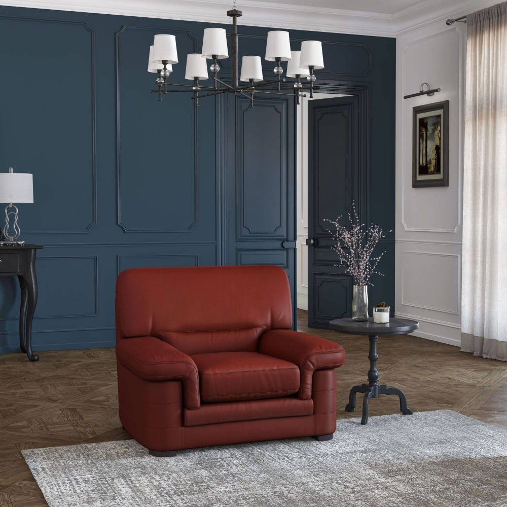 CAMIF Fauteuil cuire h90 rouge Rouge 109x90x97cm