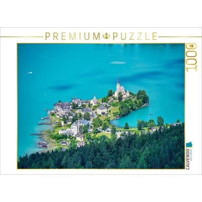 CALVENDO Puzzle Kirche Maria Wörth auf der Halbinsel im Wörthersee | 1000 Teile Lege-Größe 64x48cm Foto-Puzzle für glückliche Stunden