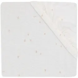 Jollein, Fixleintuch Babybett, Fix-Leintuch Twinkling Wild Rose 90 x 40 cm, Rosa/Weiss (90 x 40 cm)