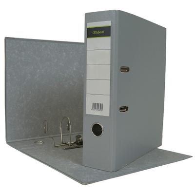 Midori 1 x Ordner A4 8 cm PP Kunststoff Grau Aktenordner Briefordner Breit 80 mm