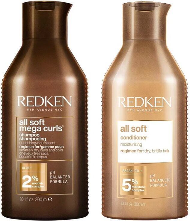 Redken All Soft Mega Curl Shampoo 300ml & All Soft Conditioner 300ml