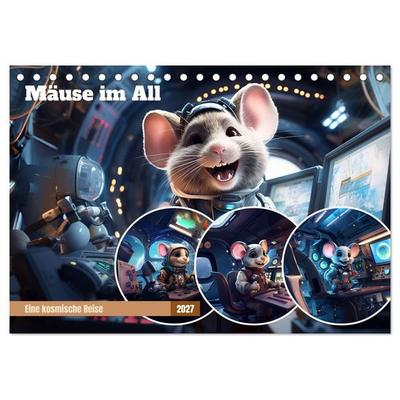 Mäuse im All (Tischkalender 2027 DIN A5 quer), CALVENDO Monatskalender