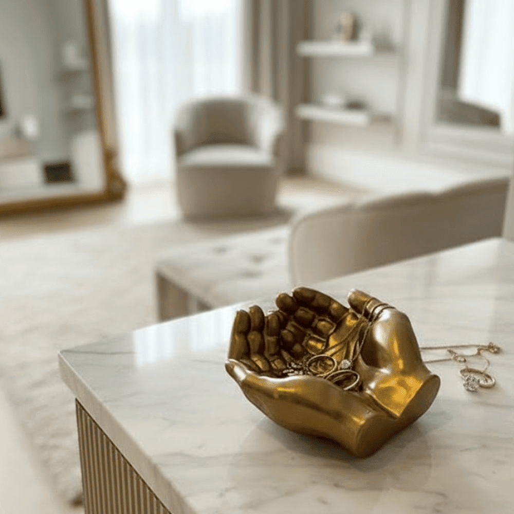 Decorative Gold Hands Trinket Dish