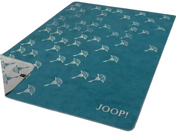 Joop! Wohndecke Faded Cornflower Baumwollmischung blau Größe 150x200 cm