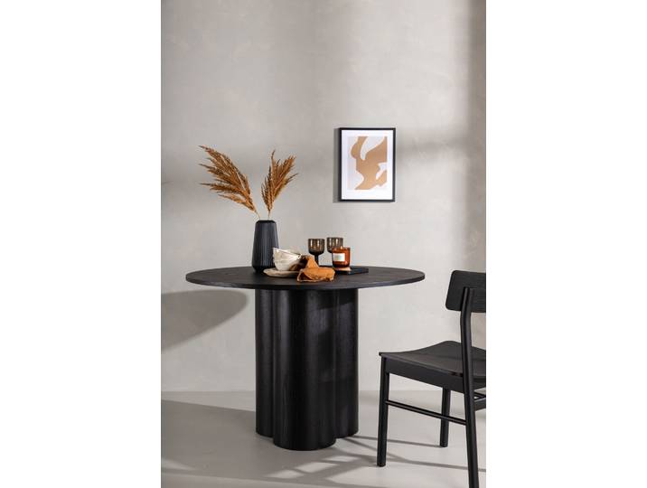 Esstisch VENTURE HOME Olivia, runder Esstisch, Ø 110 cm , schwarz (schwarz, schwarz), B:110cm H:75cm T:110cm, Tische, Esstisch, Esszimmertisch, MDF, rund, skandinavisch, geschmackvoll