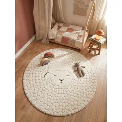 Kinderteppich Pflegeleicht Creme 120x120 cm - CANAZEI   Kadima Design
