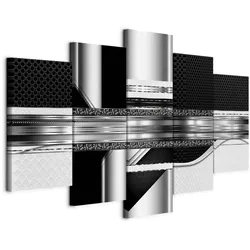 Leinwandbild Silver cut Grau/Schwarz