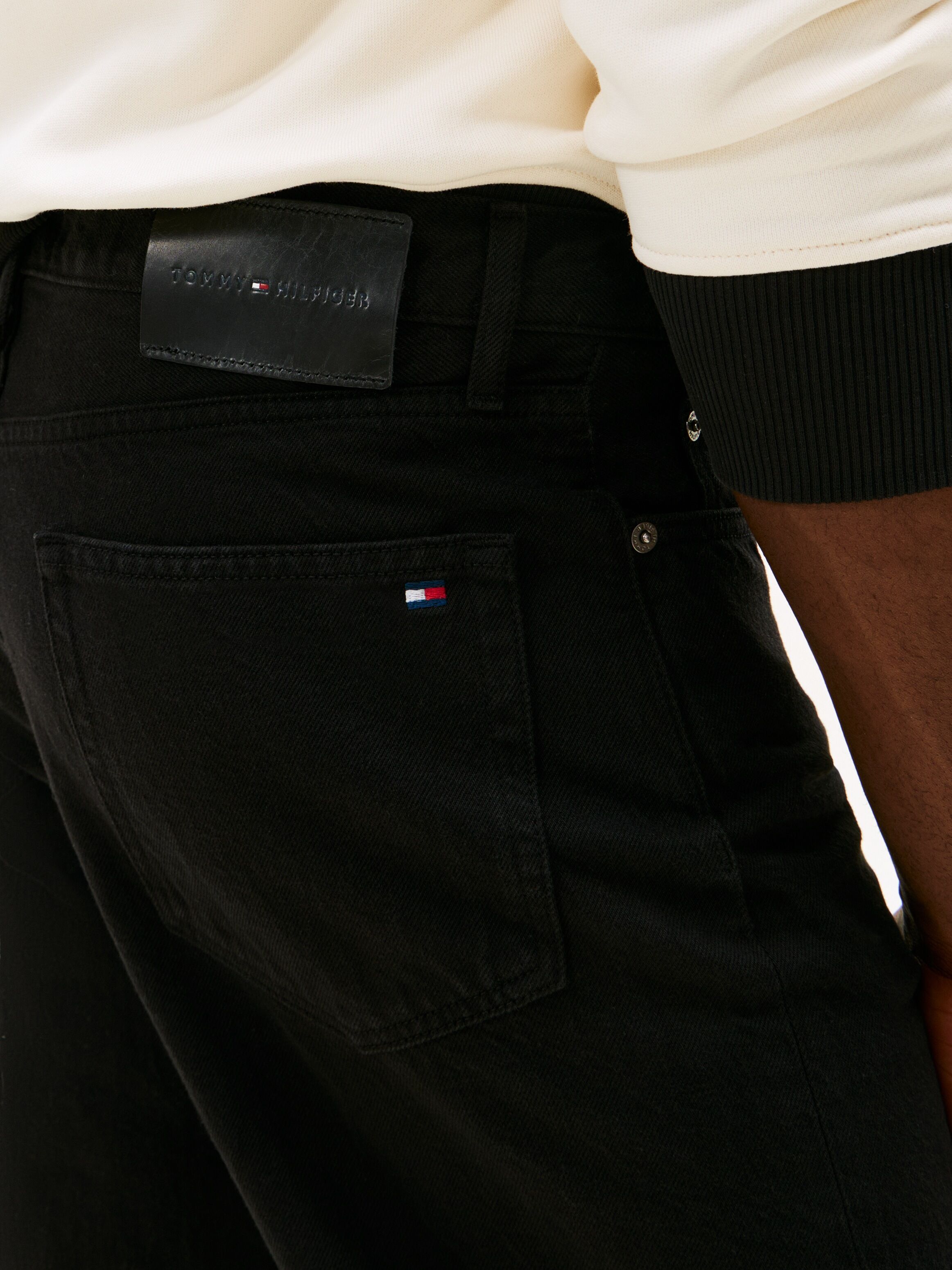 Straight-Jeans TOMMY HILFIGER "DOVER", Herren, Gr. 33, Länge 34, schwarz, Denim/Jeans, Obermaterial: 100% Baumwolle, regular fit, Jeans Straight-Jeans, Regular fit, gerades Bein schwarz 33, Länge 34