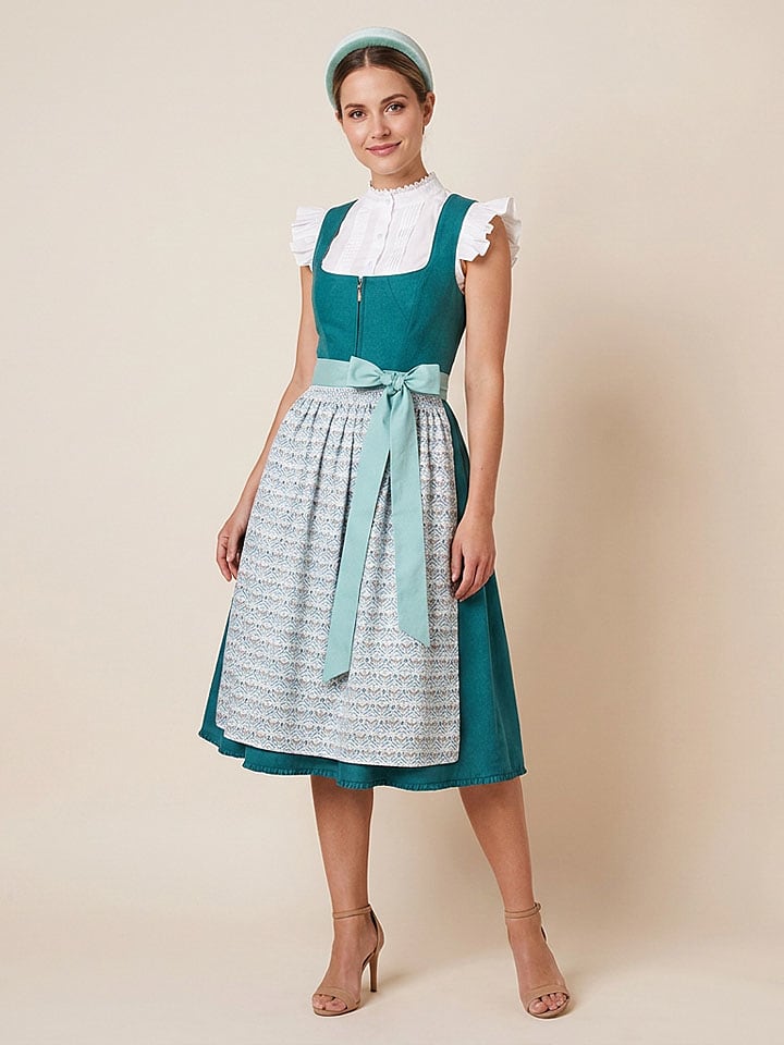 Alpenfee Dirndl "Franzi" in Türkis - 50