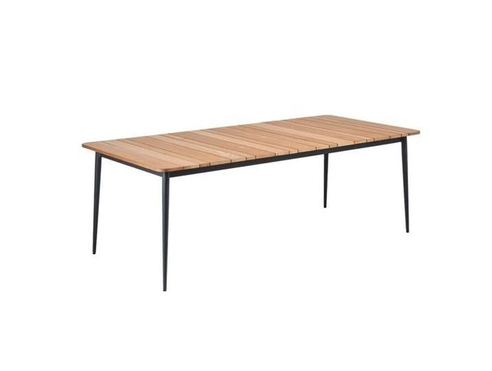 Niehoff Luna Gartentisch 220x95cm Aluminium/Teak Dunkelgrau