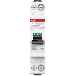 ABB DS301CTB16A30 FI/LS-Schalter 6kA, 1P+N, Typ A, B16, 30mA, Bahn 1 Teilungseinheit 2CSR255164R1165