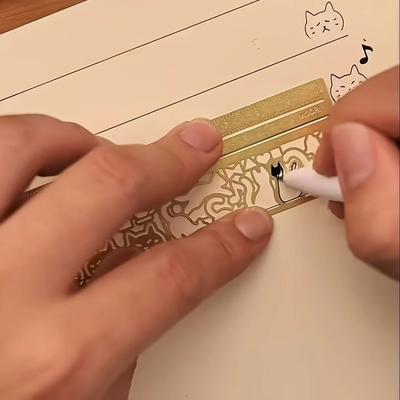 Uplift Treasures Three in One Cat Lover Template Ruler Cute Cat Stencil Bookmark & Double Sided Measuring Ruler With 20+ Designs Three in One Cat Lover Template Ruler Cute Cat Stencil Bookmark & Double Sided Measuring Ruler With 20+ Designs