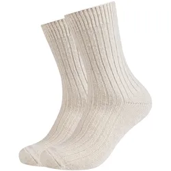 2er Pack camano Cosy Mouline Boot Crew Socken 1030 - egret 35-38