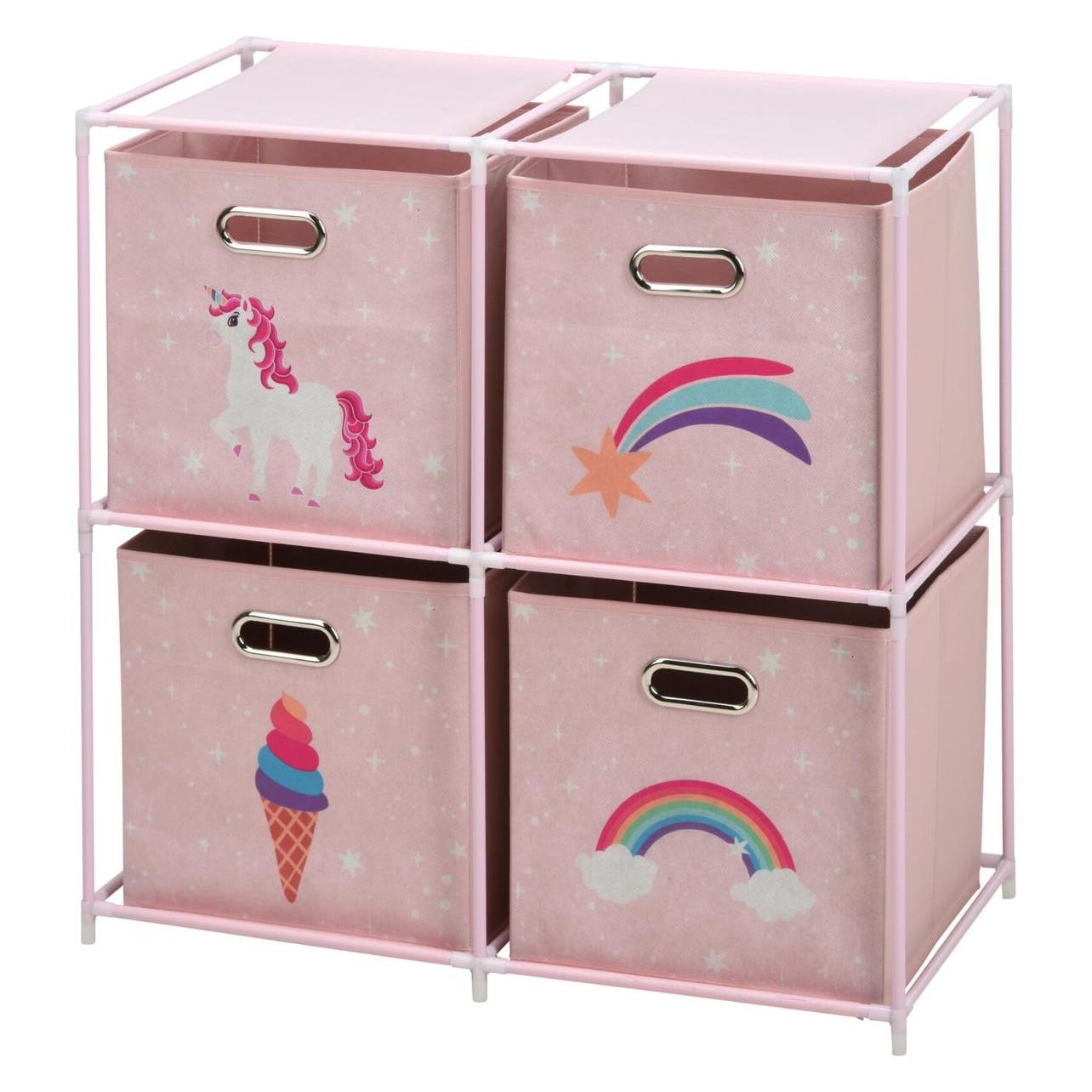 Storage Solutions Regał z tekstylnymi pojemnikami do pokoju dziecięcego (47434940)