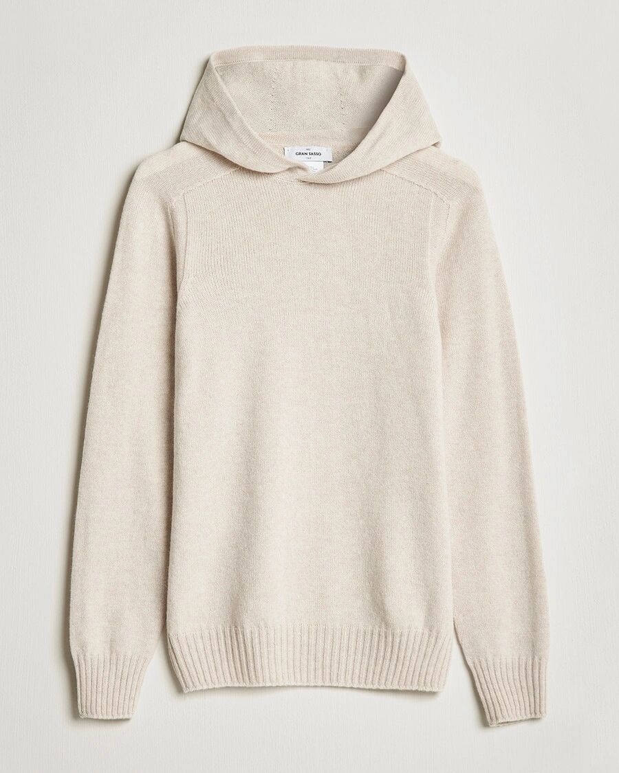 Gran Sasso Wool Hoodie Cream