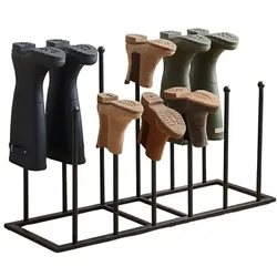 Relaxdays Stiefelhalter aus Metall Schwarz