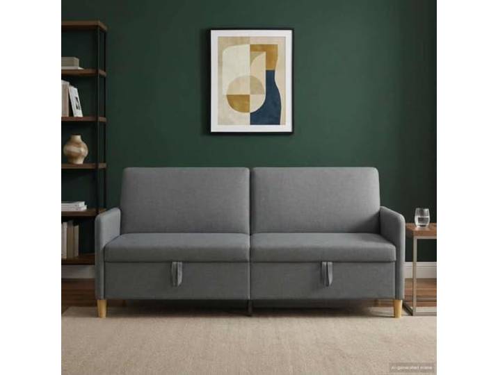 KGHERMDF Sofa mit Stauraum Dunkelgrau 192 x 78 x 87 cm Polyester Abnehmbare Bezüge, pflegeleicht, platzsparendes Hochklappsitzfeld, modernes Design, robuste Konstruktion, vielseitig