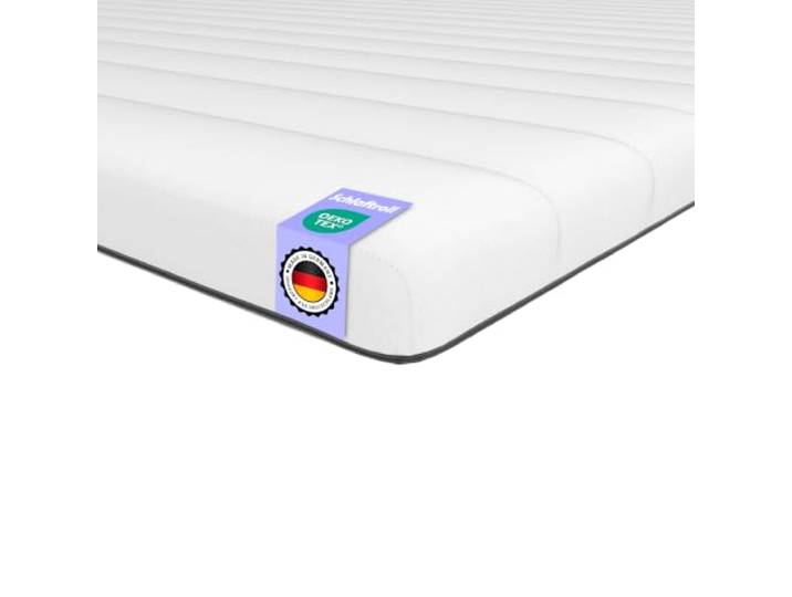Schlaftroll Matratzentopper 200x200 H3 – Kaltschaum 5cm – Öko-Tex Kaltschaum, 5 cm hoch, ergonomisch, waschbarer Bezug 60°, Öko-Tex, für Matratzen & Boxspringbetten