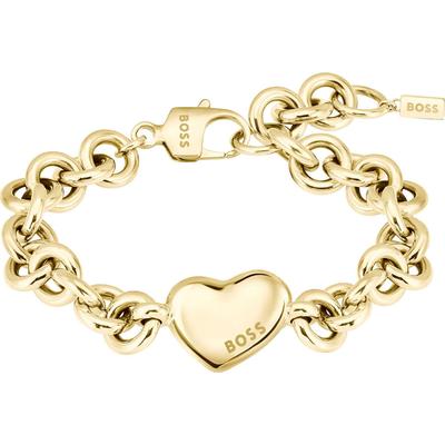 Armkette BOSS "HONEY LOVE", gold (gelbgoldfarben), Armbänder, Damen, 19cm, Edelstahl, Armkette
