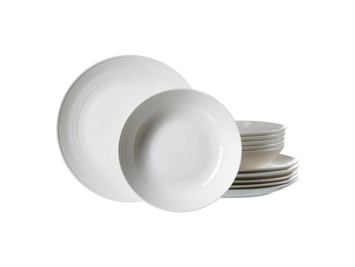 Ritzenhoff Breker Tafelservice Levi, Weiß, Keramik, 12-teilig, 21x29x28 cm, Essen & Trinken, Geschirr, Geschirr-Sets, Tafelservice