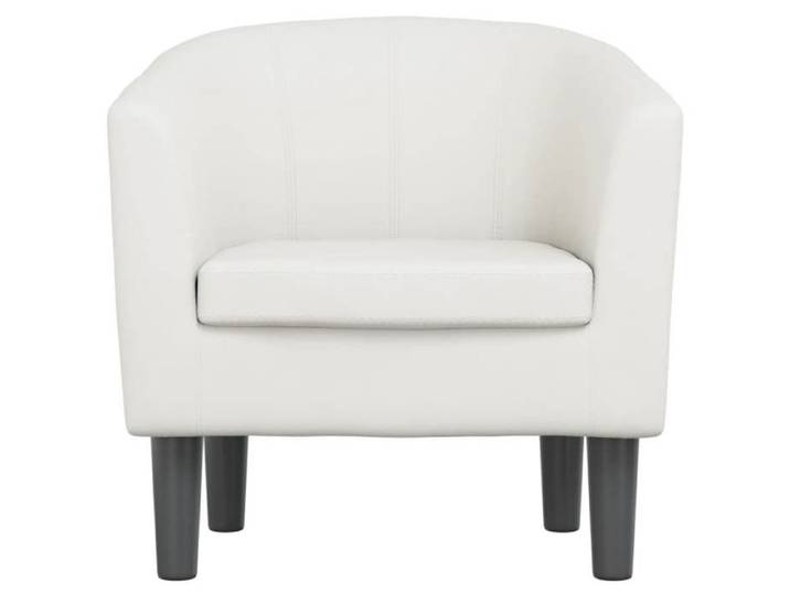 CLARENCE® Fauteuil simple - Chaise-Canapé - pour salon/chambre/bureau - blanc similicuir LV5161