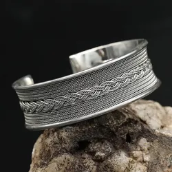 Drachensilber Silber Armreif 22mm Stärke Herren Damen Wikingerschmuck - Silber