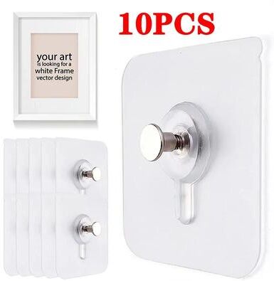 Modern Home Fixes 10 Pcs Strong Adhesive Hooks , Waterproof Wall Hangers For Picture Frames, Posters, Kitchen Bathroom Accessories 10 Pcs Strong Adhesive Hooks , Waterproof Wall Hangers For Picture Frames, Posters, Kitchen Bathroom Accessories