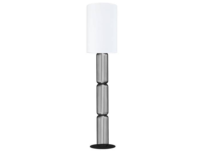 Lampadaire métal abat-jour tissu noir