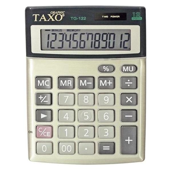 Titanum Taxo 12-stelliger Taschenrechner TG-122 Silber (Batteriebetrieb, Solarenergie) (47591896)