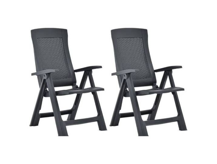 Chaises de jardin inclinables - Style Contemporain - Plastique - Gris