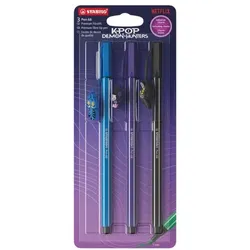 Stabilo Filzstifte »Pen 68 KPop Demon Hunters Derpy / Sussie / Demon Jinu« 3 Stück blau