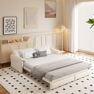 "66"" Queen Pull Out Sofa Bed 3-in-1 Convertible Sleeper Sofa"
