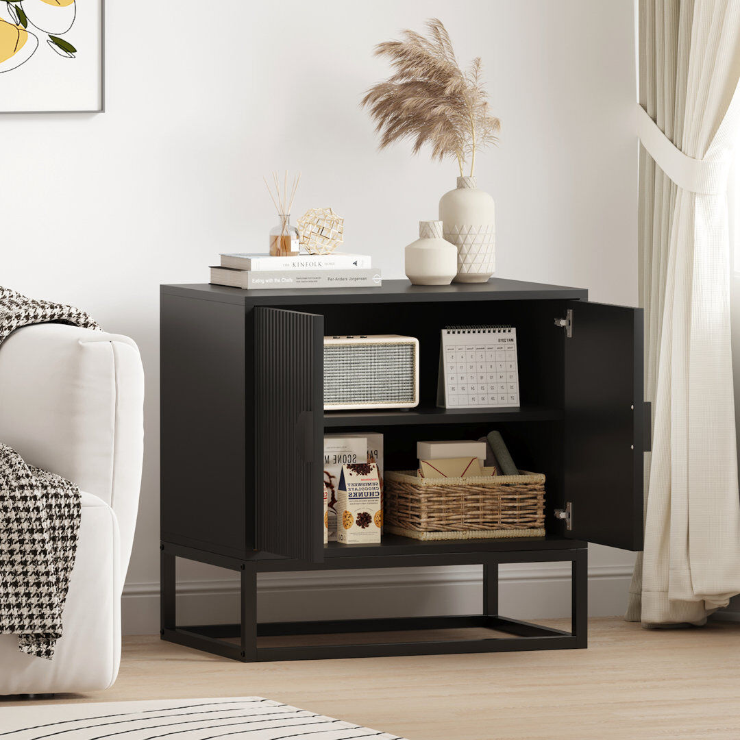 George Oliver Rectangle Accent Cabinet Black 59cm H X 60cm W X 40cm D
