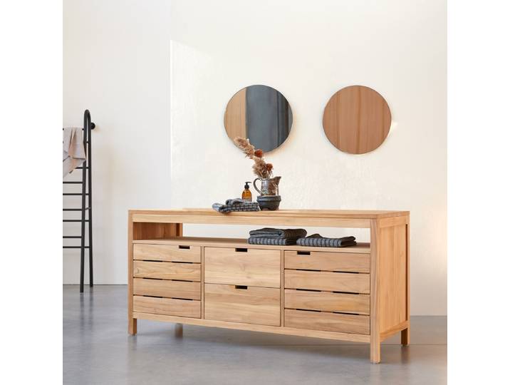 Aufbewahrungsmöbel Serena aus Teakholz, 165 cm - Natur