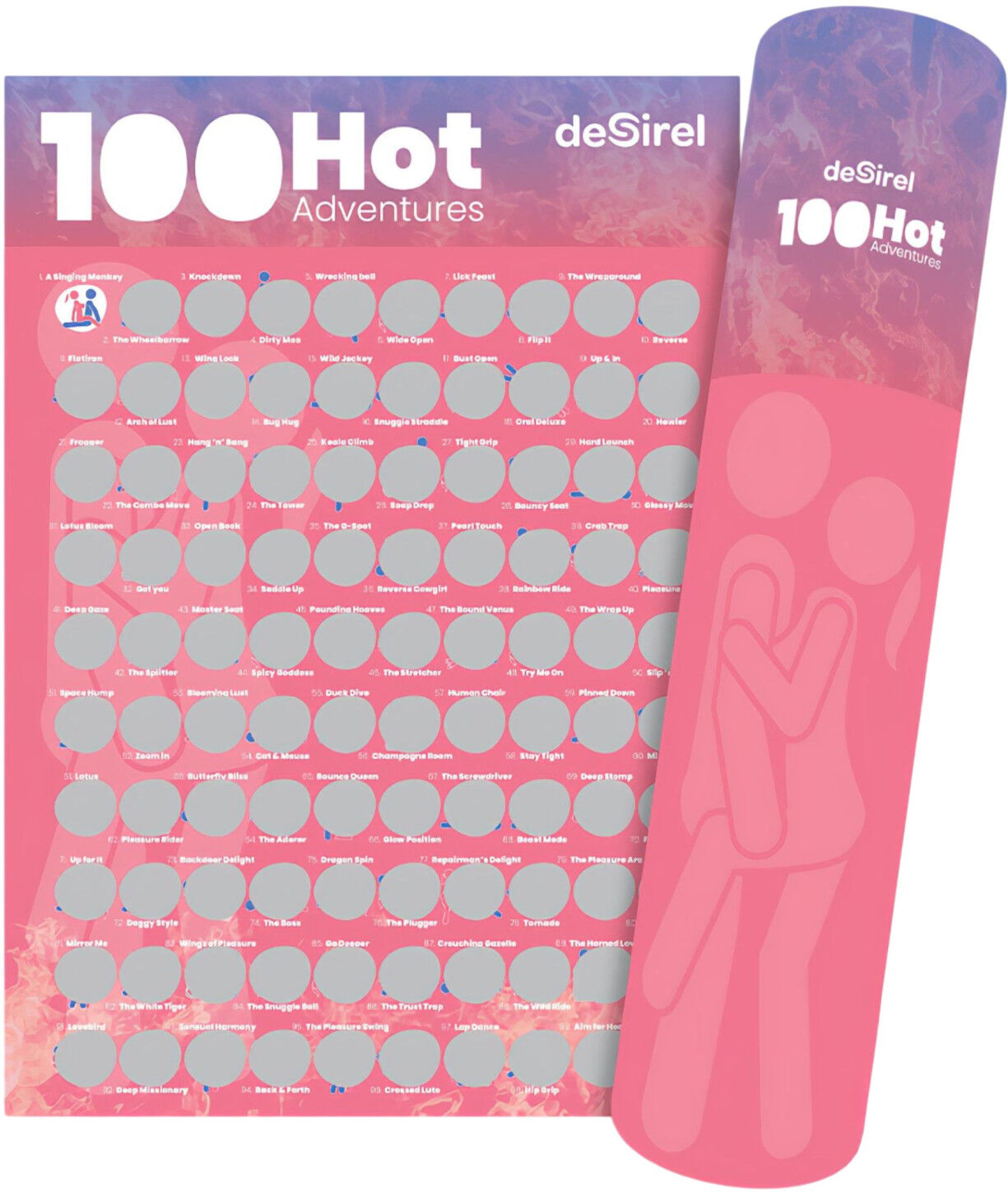 Desirel - 100 Sex Positions Scratch-Off Poster Board Game (English)