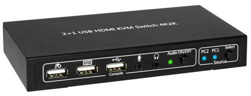 TECHly IDATA-KVM-HDMI2U 2 Port KVM-Umschalter HDMI USB 3840 x 2160 Pixel